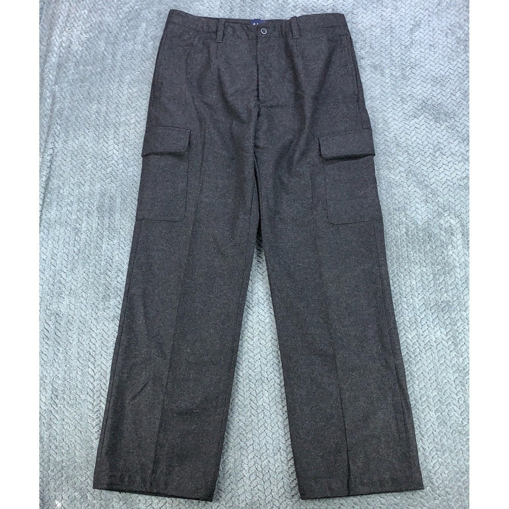 Vintage Gap Cargo Pants Men 34x34 Gray Wool Blend Lined Straight Leg Utility EUC
